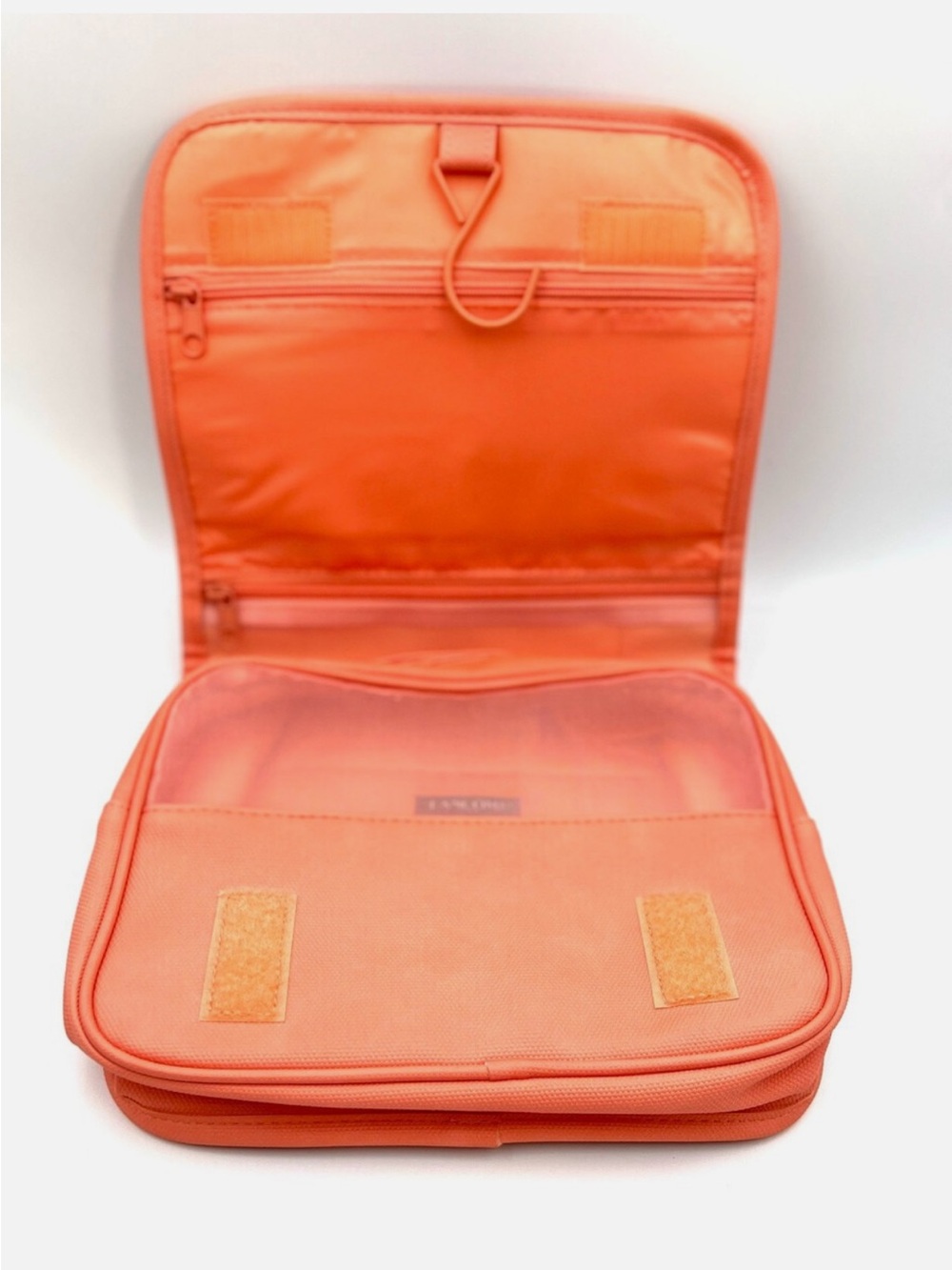 Lancôme Travel Toiletry/Cosmetic Bag in Coral Orange - Picture 2 of 4